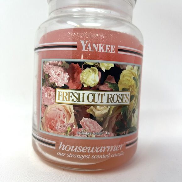 New Yankee Candle Fresh Cut Roses Scented, 22oz Single Wick Candle Large Jar - Picture 2 of 6